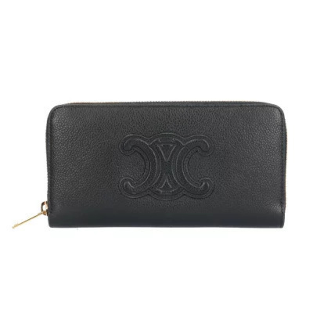Celine Zip Wallet Triomphe Long Leather